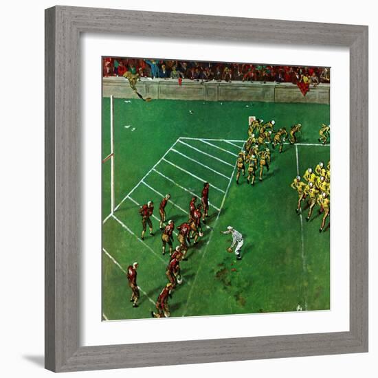 "Third Down, Goal to Go," October 15, 1949-Thornton Utz-Framed Giclee Print