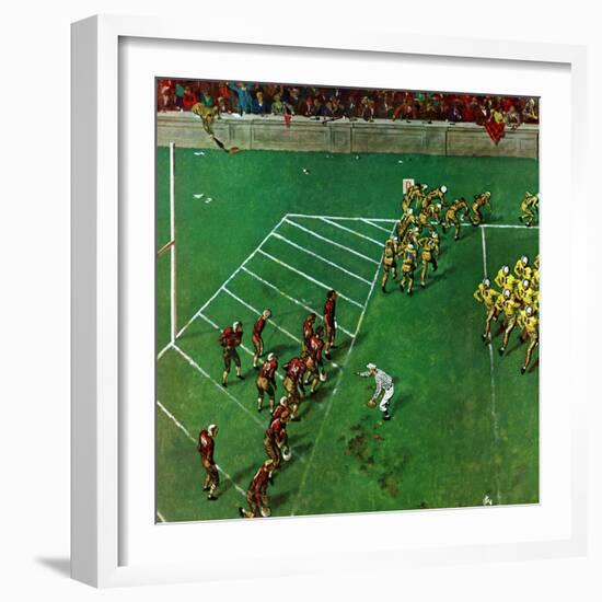 "Third Down, Goal to Go," October 15, 1949-Thornton Utz-Framed Giclee Print