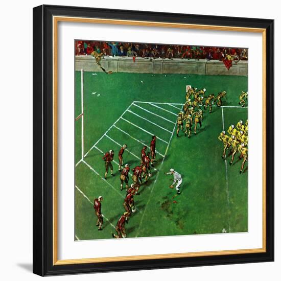 "Third Down, Goal to Go," October 15, 1949-Thornton Utz-Framed Giclee Print