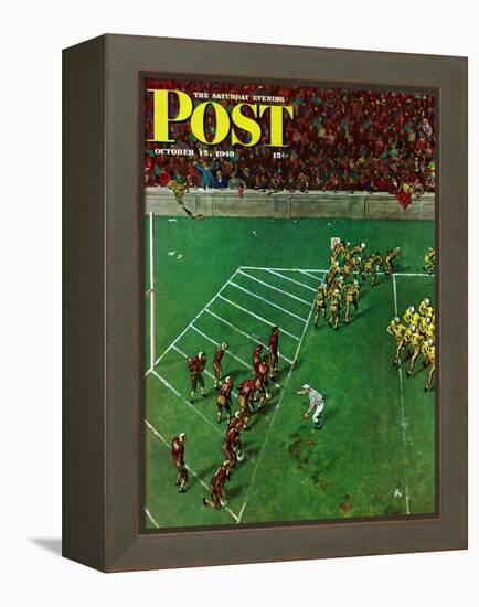 "Third Down, Goal to Go," Saturday Evening Post Cover, October 15, 1949-Thornton Utz-Framed Premier Image Canvas