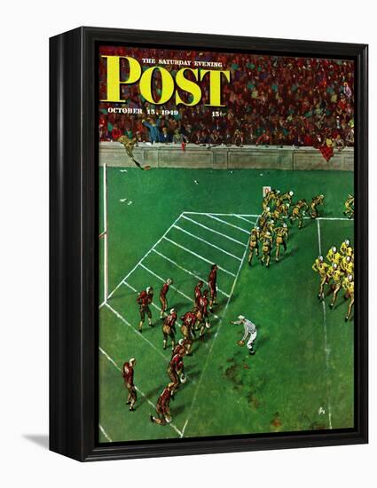 "Third Down, Goal to Go," Saturday Evening Post Cover, October 15, 1949-Thornton Utz-Framed Premier Image Canvas