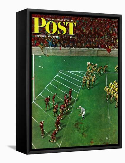 "Third Down, Goal to Go," Saturday Evening Post Cover, October 15, 1949-Thornton Utz-Framed Premier Image Canvas