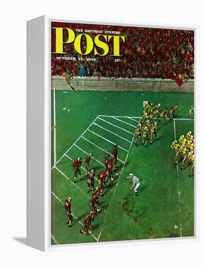 "Third Down, Goal to Go," Saturday Evening Post Cover, October 15, 1949-Thornton Utz-Framed Premier Image Canvas