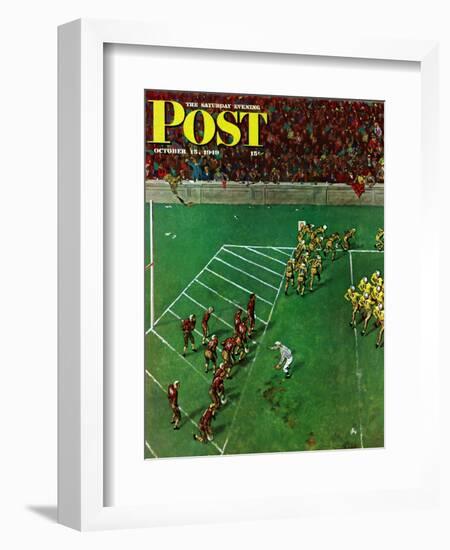 "Third Down, Goal to Go," Saturday Evening Post Cover, October 15, 1949-Thornton Utz-Framed Giclee Print