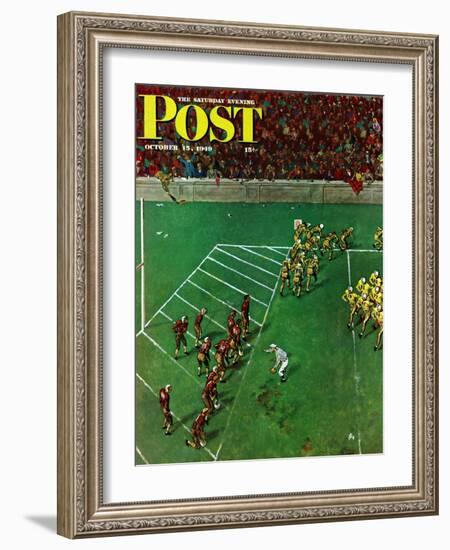 "Third Down, Goal to Go," Saturday Evening Post Cover, October 15, 1949-Thornton Utz-Framed Giclee Print