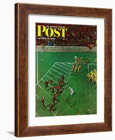 "Third Down, Goal to Go," Saturday Evening Post Cover, October 15, 1949-Thornton Utz-Framed Giclee Print