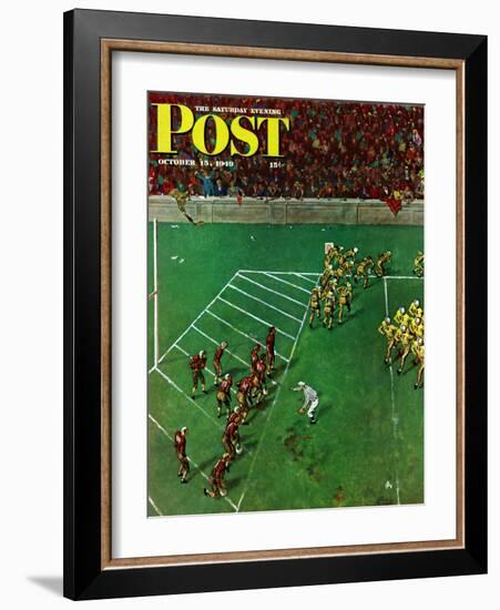 "Third Down, Goal to Go," Saturday Evening Post Cover, October 15, 1949-Thornton Utz-Framed Giclee Print