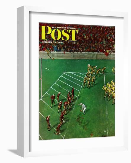 "Third Down, Goal to Go," Saturday Evening Post Cover, October 15, 1949-Thornton Utz-Framed Giclee Print