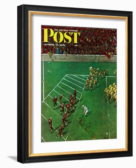 "Third Down, Goal to Go," Saturday Evening Post Cover, October 15, 1949-Thornton Utz-Framed Giclee Print