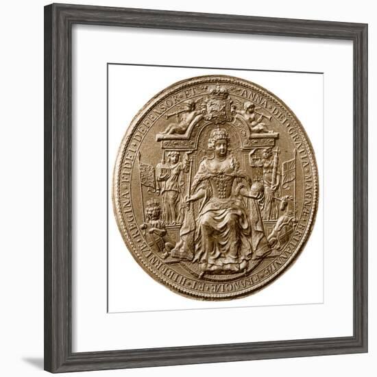 Third Great Seal of Queen Anne, Obverse, 1702-1714-null-Framed Photographic Print