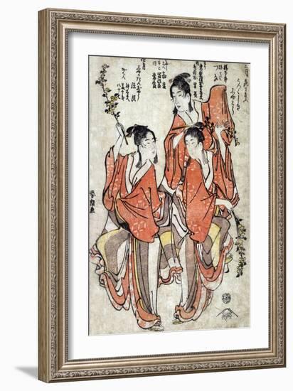 Third Month: Going to a Sumo Match, Fourth Month: Buddha's Birthday, Japanese Wood-Cut Print-Lantern Press-Framed Art Print