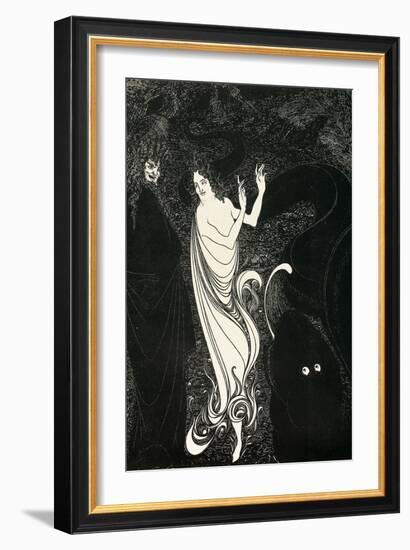 Third Tableau Illustration for Das Rheingold, Published in the Savoy, 1896-Aubrey Beardsley-Framed Giclee Print