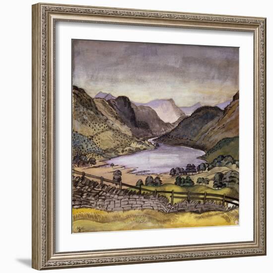 Thirlmere, 1914 (Pastel and W/C over Pencil on Paper)-Paul Nash-Framed Giclee Print