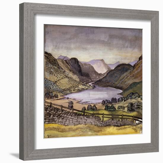 Thirlmere, 1914 (Pastel and W/C over Pencil on Paper)-Paul Nash-Framed Giclee Print