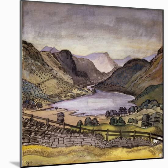 Thirlmere, 1914 (Pastel and W/C over Pencil on Paper)-Paul Nash-Mounted Giclee Print
