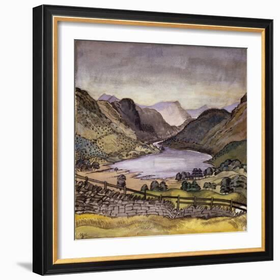 Thirlmere, 1914 (Pastel and W/C over Pencil on Paper)-Paul Nash-Framed Giclee Print