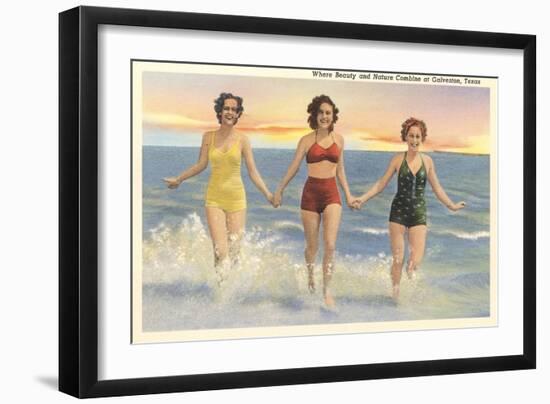 Thirties Bathing Beauties, Galveston-null-Framed Art Print