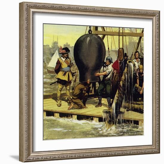 Thirty-Five Years Later, a Bronze Canon Was Raised from the Wreckage-Alberto Salinas-Framed Giclee Print