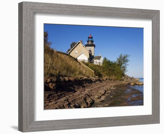 Thirty Mile Lighthouse, Golden Hill State Park, Lake Ontario, New York State, USA-Richard Cummins-Framed Photographic Print