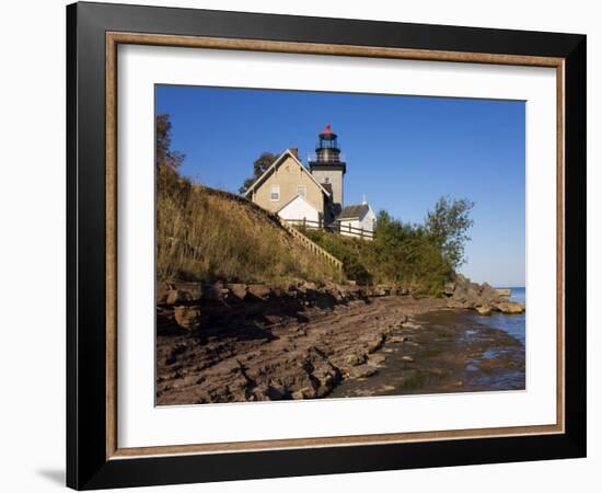 Thirty Mile Lighthouse, Golden Hill State Park, Lake Ontario, New York State, USA-Richard Cummins-Framed Photographic Print