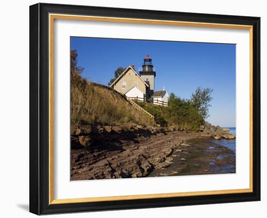 Thirty Mile Lighthouse, Golden Hill State Park, Lake Ontario, New York State, USA-Richard Cummins-Framed Photographic Print