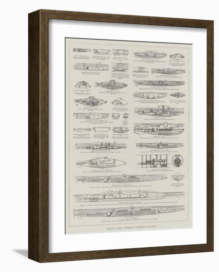 Thirty-Six Years' Progress in Submarine Navigation-null-Framed Giclee Print