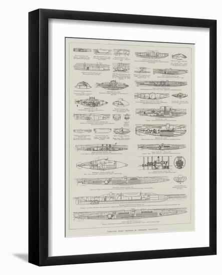 Thirty-Six Years' Progress in Submarine Navigation-null-Framed Giclee Print