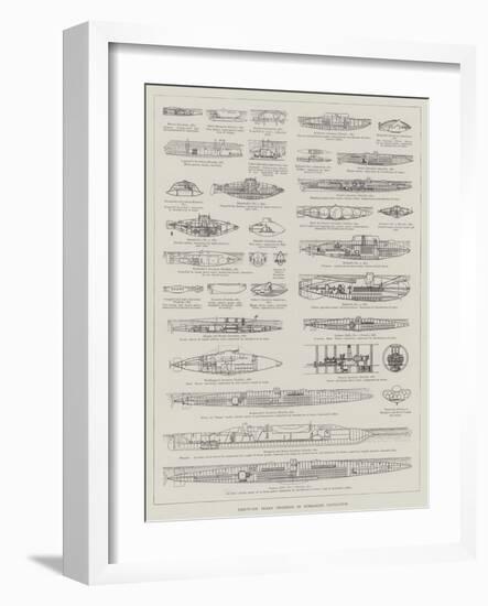 Thirty-Six Years' Progress in Submarine Navigation-null-Framed Giclee Print