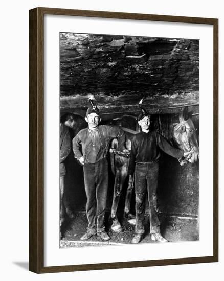 This 1908 Photo Shows Two Young Boys Working as Drivers-null-Framed Photographic Print