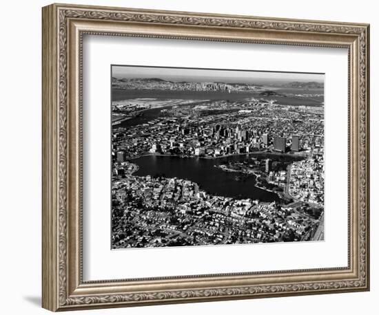 This Aerial View Shows the City of Oakland, Calif., in the Foreground-null-Framed Photographic Print