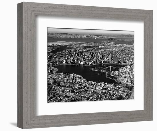 This Aerial View Shows the City of Oakland, Calif., in the Foreground-null-Framed Photographic Print