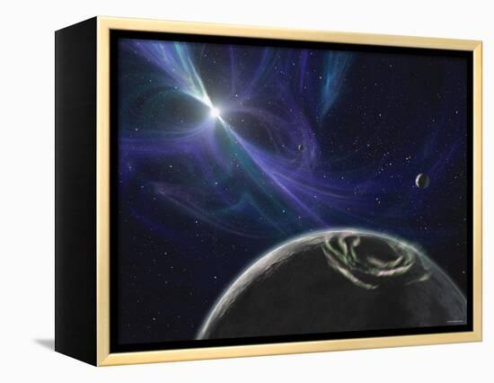 This Artist's Concept Depicts the Pulsar Planet System Discovered by Aleksander Wolszczan in 1992-Stocktrek Images-Framed Premier Image Canvas
