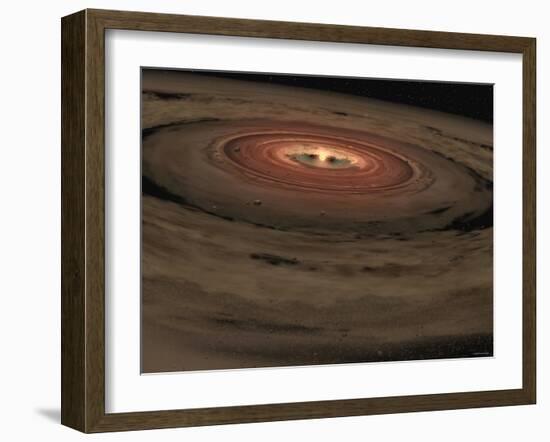 This Artist's Concept Shows a Brown Dwarf Surrounded by a Swirling Disk of Planet-Building Dust-Stocktrek Images-Framed Photographic Print