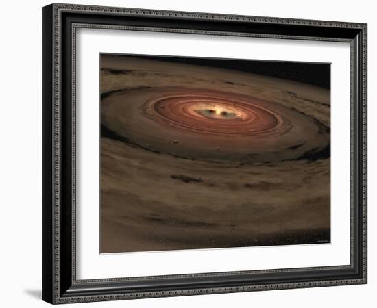 This Artist's Concept Shows a Brown Dwarf Surrounded by a Swirling Disk of Planet-Building Dust-Stocktrek Images-Framed Photographic Print