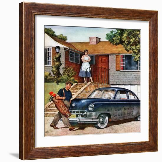 "This Car Needs Washing", October 3, 1953-Amos Sewell-Framed Giclee Print