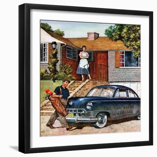 "This Car Needs Washing", October 3, 1953-Amos Sewell-Framed Giclee Print