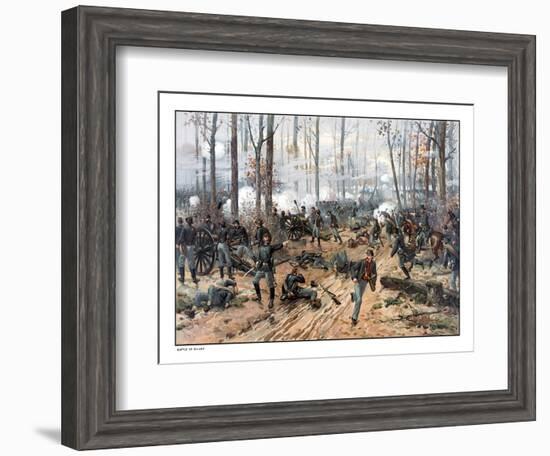 This Civil War Painting Shows Union And Confederate Troops at the Battle of Shiloh-Stocktrek Images-Framed Photographic Print