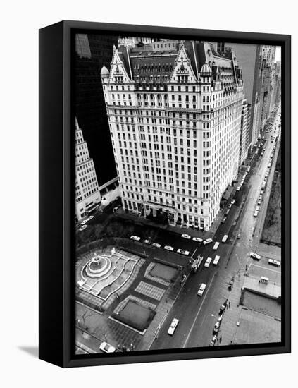 This General View Shows the Plaza Hotel on Fifth Avenue and Central Park South-null-Framed Premier Image Canvas