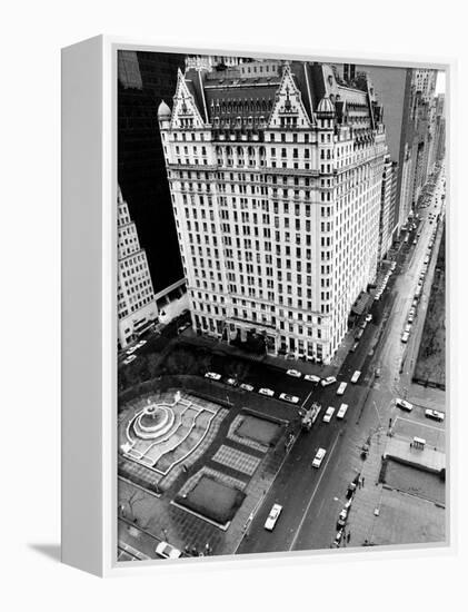 This General View Shows the Plaza Hotel on Fifth Avenue and Central Park South-null-Framed Premier Image Canvas