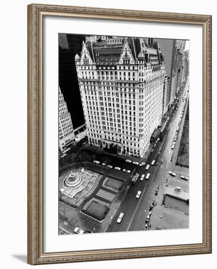 This General View Shows the Plaza Hotel on Fifth Avenue and Central Park South-null-Framed Photographic Print