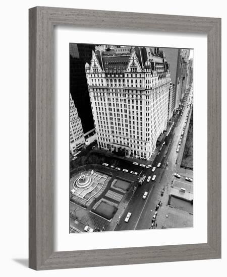 This General View Shows the Plaza Hotel on Fifth Avenue and Central Park South-null-Framed Photographic Print