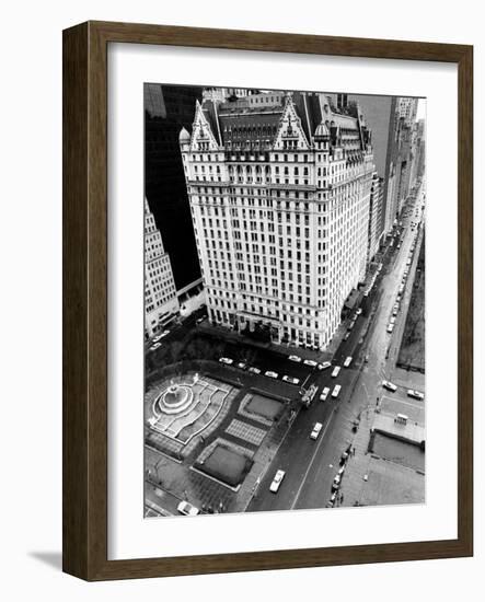 This General View Shows the Plaza Hotel on Fifth Avenue and Central Park South-null-Framed Photographic Print