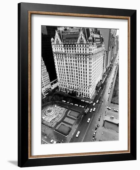 This General View Shows the Plaza Hotel on Fifth Avenue and Central Park South-null-Framed Photographic Print