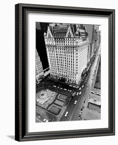 This General View Shows the Plaza Hotel on Fifth Avenue and Central Park South-null-Framed Photographic Print