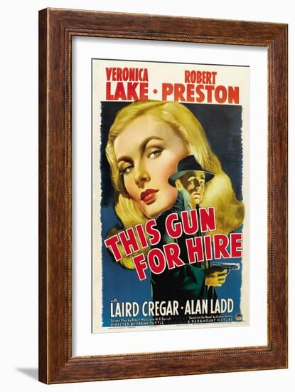 This Gun for Hire, Veronica Lake, Alan Ladd, 1942-null-Framed Art Print