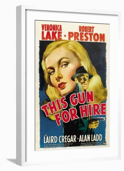 This Gun for Hire, Veronica Lake, Alan Ladd, 1942-null-Framed Art Print