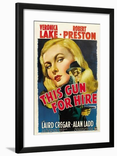 This Gun for Hire, Veronica Lake, Alan Ladd, 1942-null-Framed Art Print