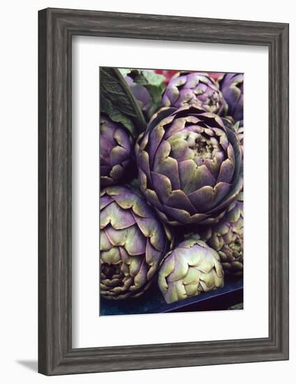 This is a Close-Up Shot of Fresh Artichokes in Rome's Market at Campo Dei'fiori.-Gabriel Scott-Framed Photographic Print