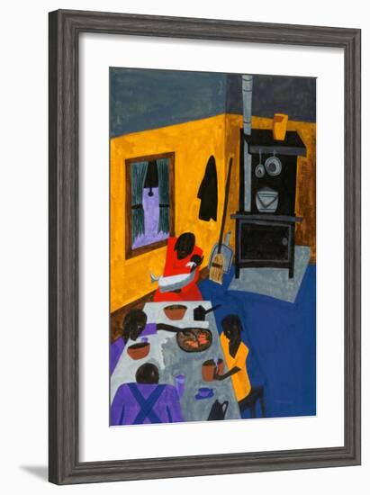 This Is a Family Living in Harlem, 1943-Jacob Lawrence-Framed Art Print