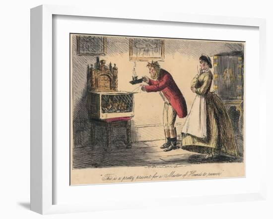 This Is a Pretty Present for a Master of Hounds to Receive, 1865-John Leech-Framed Giclee Print